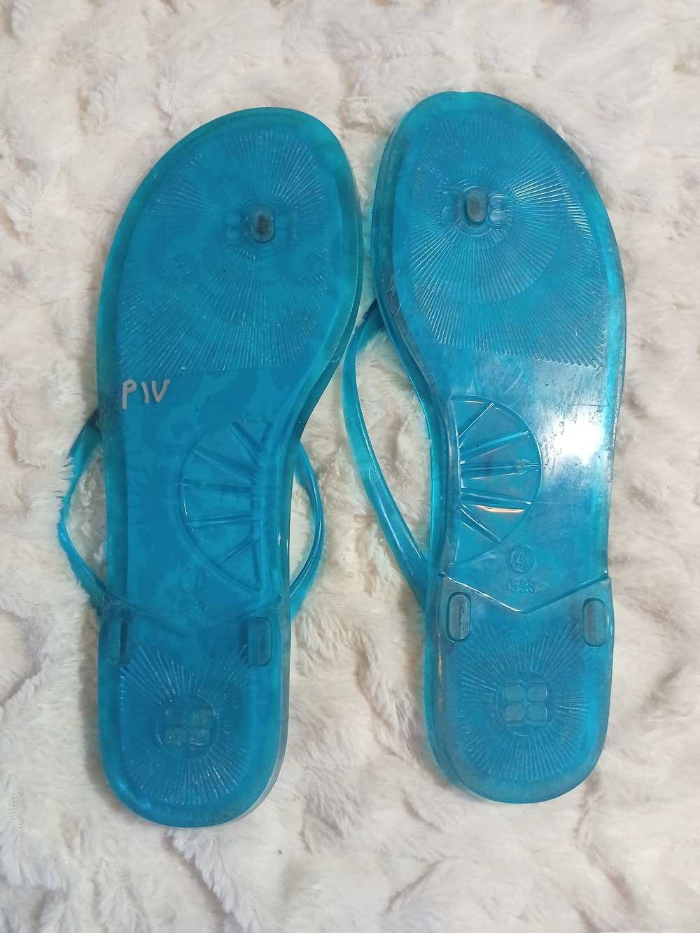 Lily Pulitzer Womens Seahorse Flip Flop Jelly Sandals Teal Pink Size 41 - Picture 6 of 8
